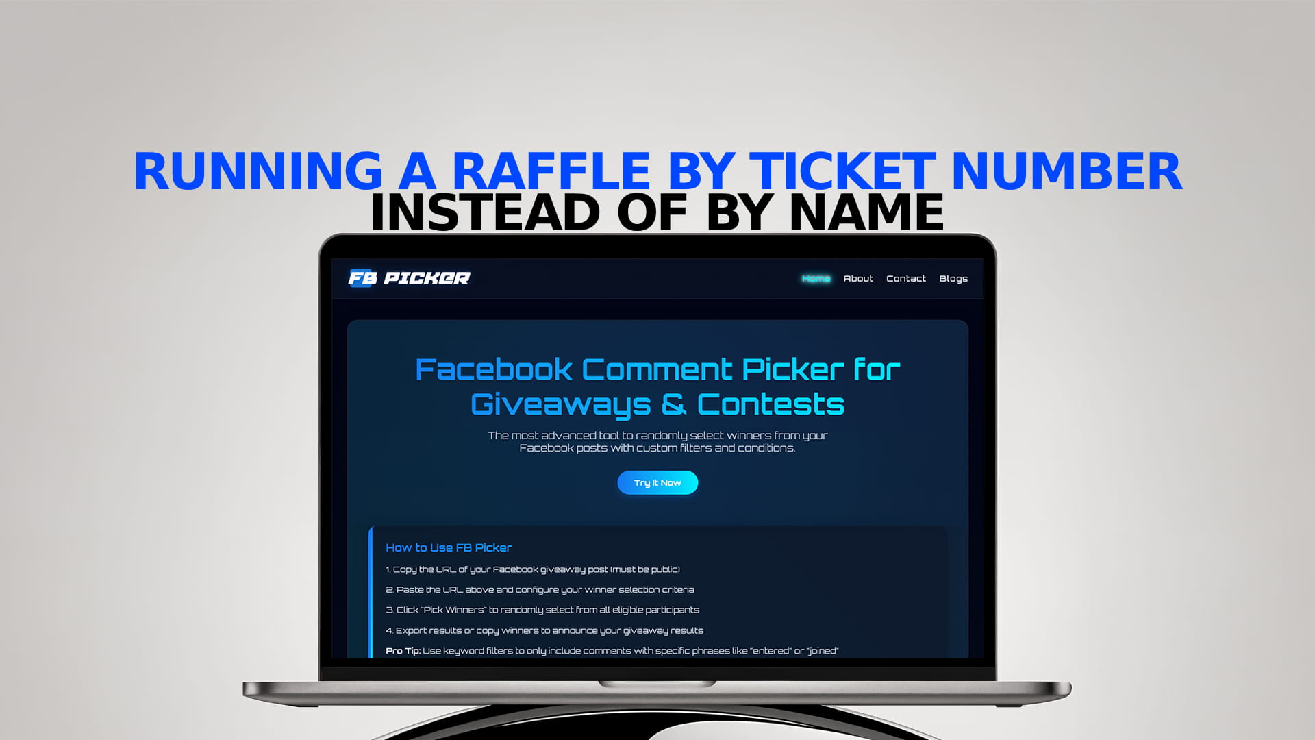 Running a raffle by ticket number instead of by name