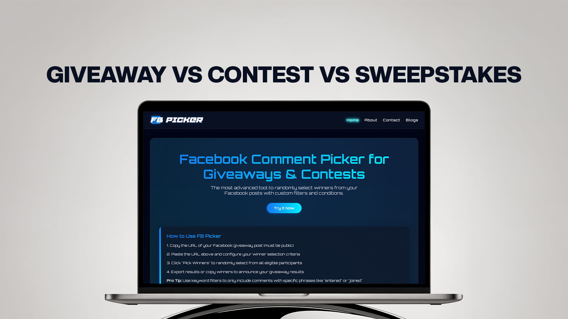 Giveaway vs Contest vs Sweepstakes