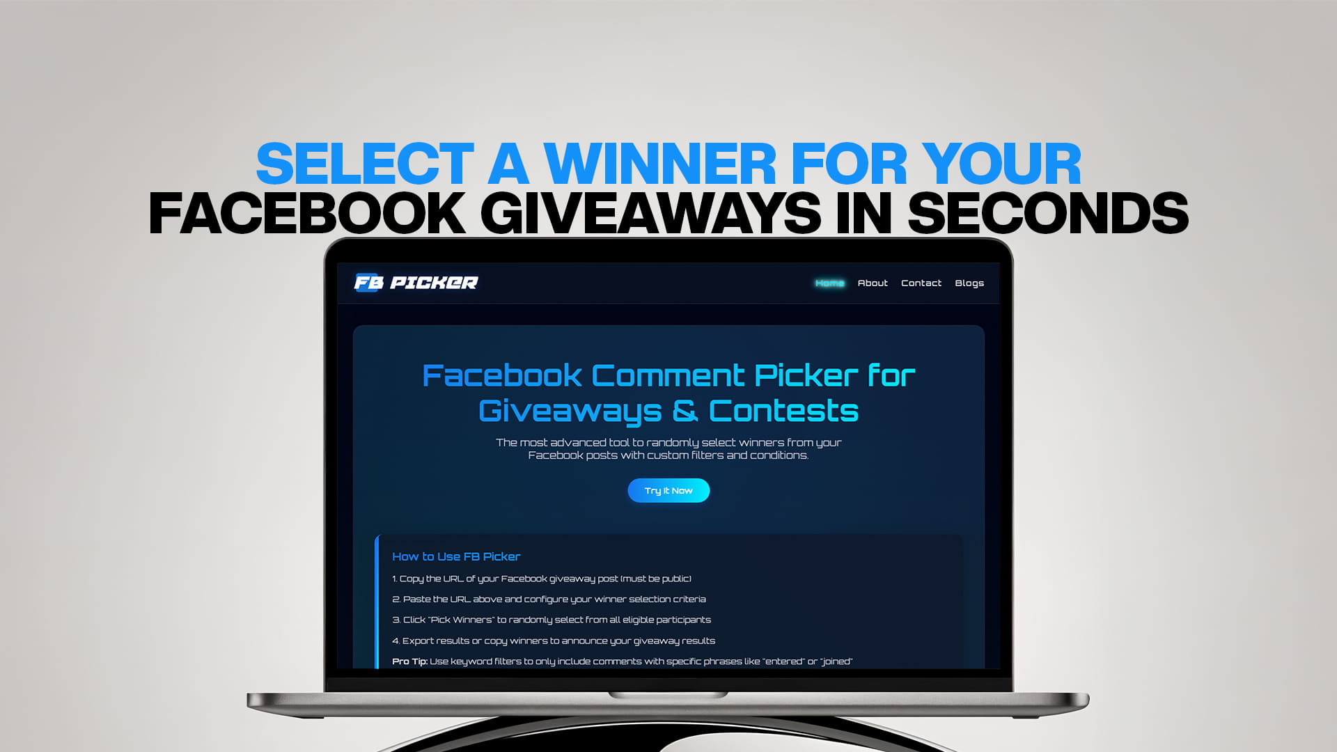 Select a Winner for your Facebook Giveaways in Seconds