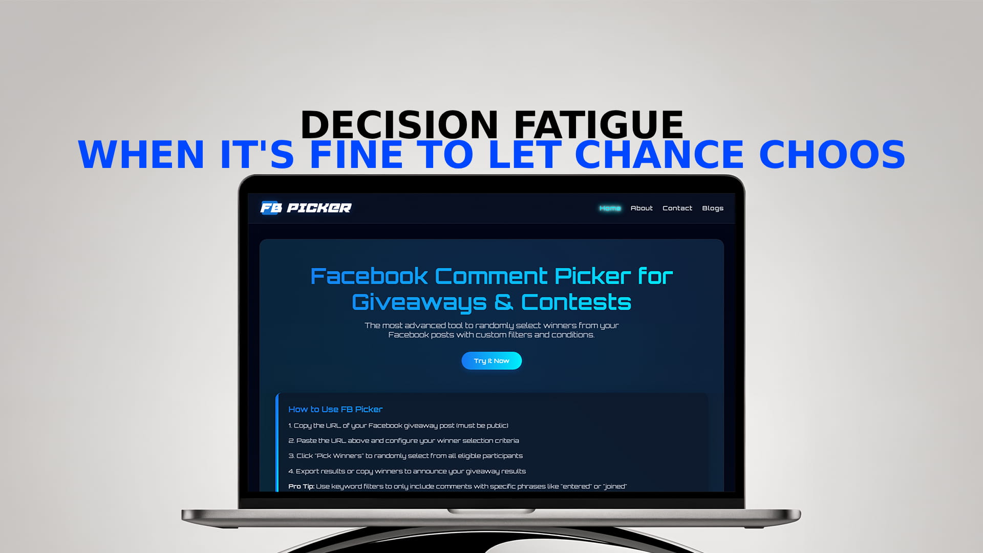 Decision fatigue: when it's fine to let chance choose