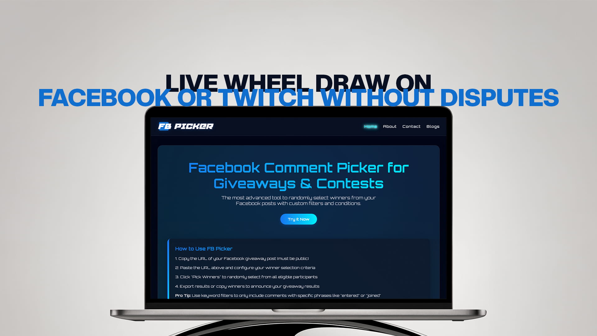 Live Wheel Draw on Facebook or Twitch Without Disputes